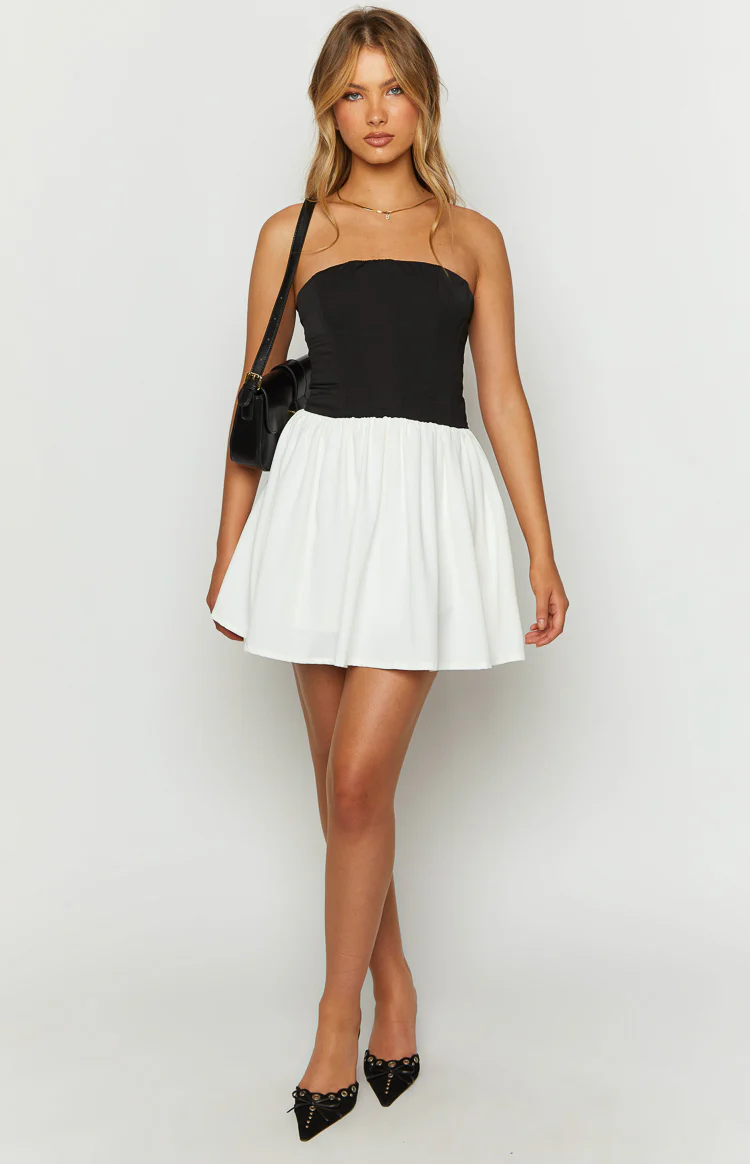 Draven Black And White Corset Mini Dress - Image 3