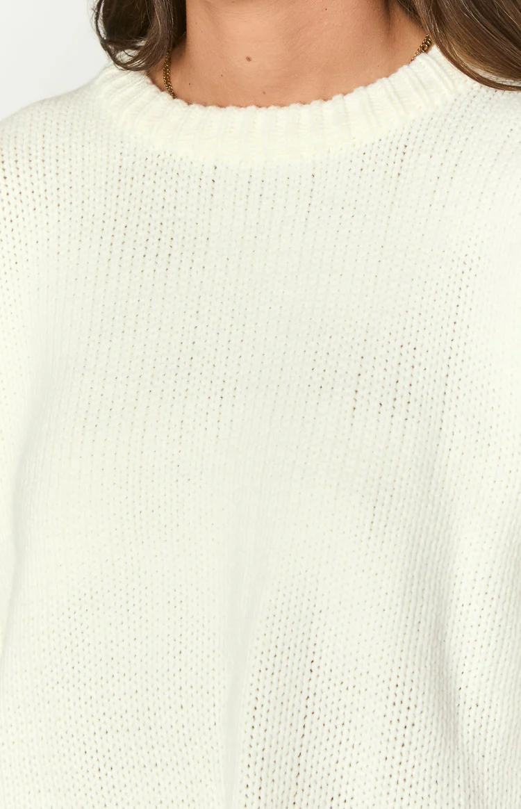Edwina Cream Raw Edge Knit Sweater - Image 6