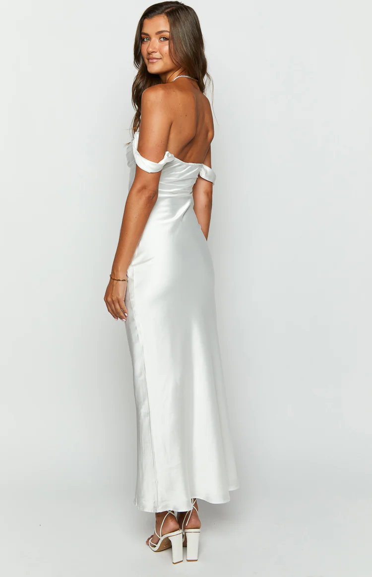 Ella White Off Shoulder Formal Dress - Image 8