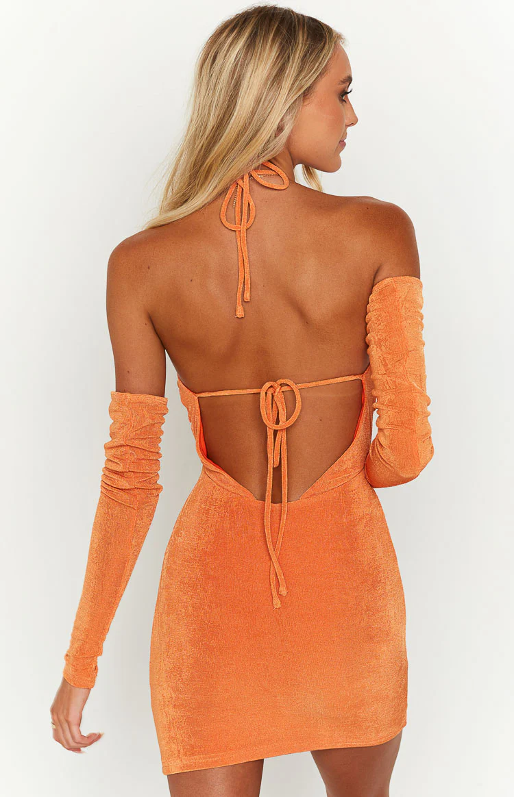 Everlee Orange Mini Dress - Image 4