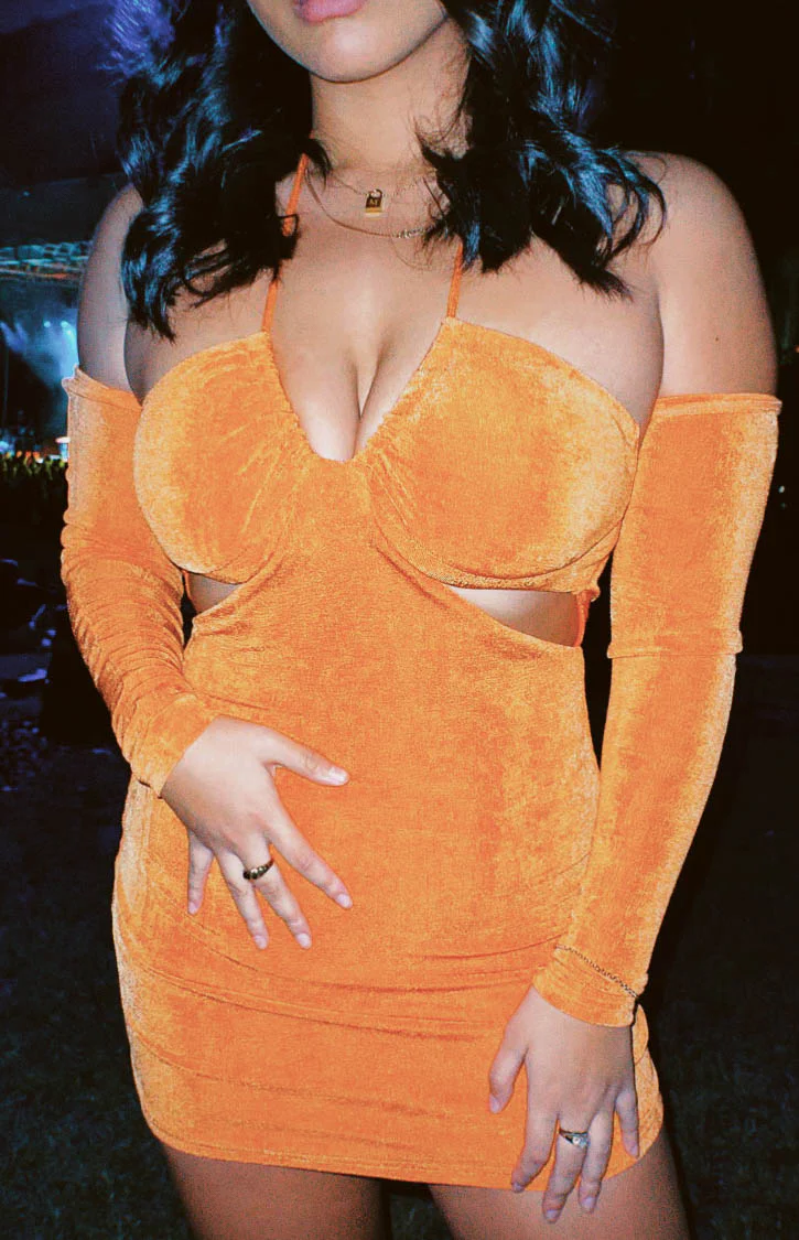 Everlee Orange Mini Dress - Image 7