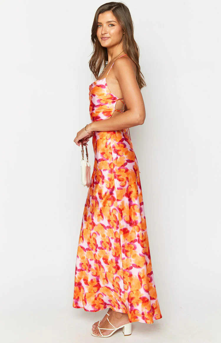 Everly Azalea Pink Print Midi Dress - Image 4