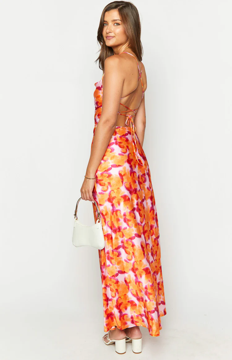 Everly Azalea Pink Print Midi Dress - Image 5