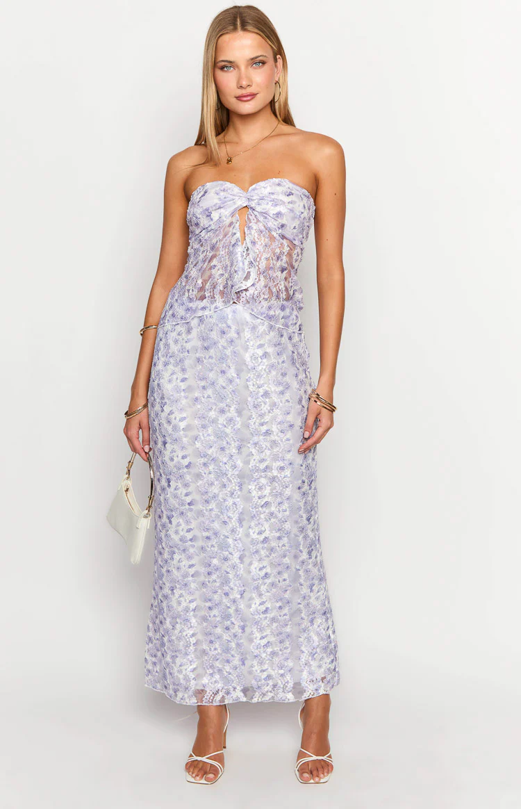 Faint Purple Lace Maxi Skirt - Image 3