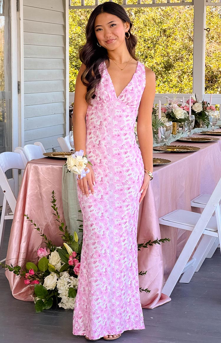 Farida Pink Lace Maxi Dress - Image 19