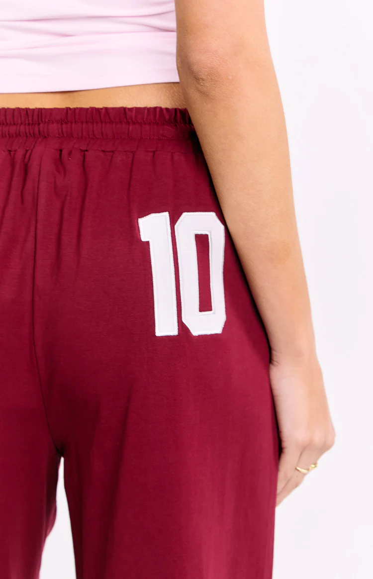 Flo Burgundy Wide Leg Pants - Image 6
