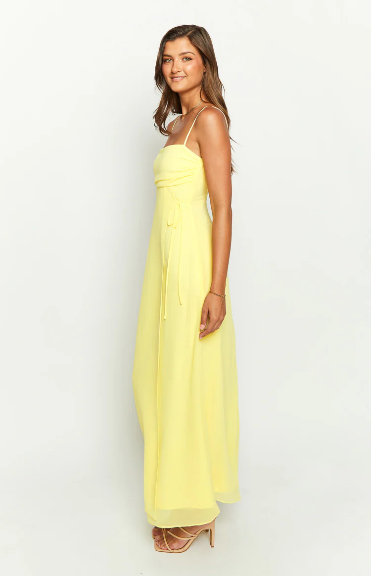 Flossie Yellow Maxi Sleeveless Dress - Image 4