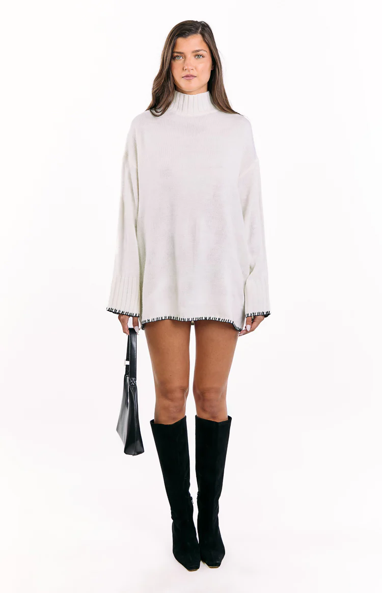 Flynn Cream Sweater Dress - Image 2