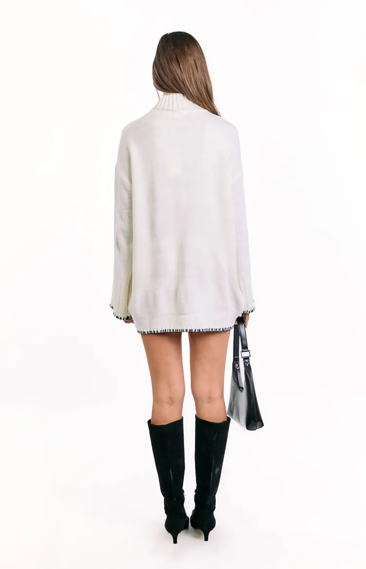 Flynn Cream Sweater Dress - Image 4