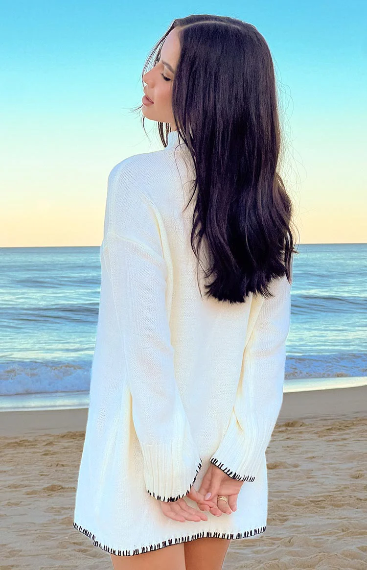 Flynn Cream Sweater Dress - Image 9