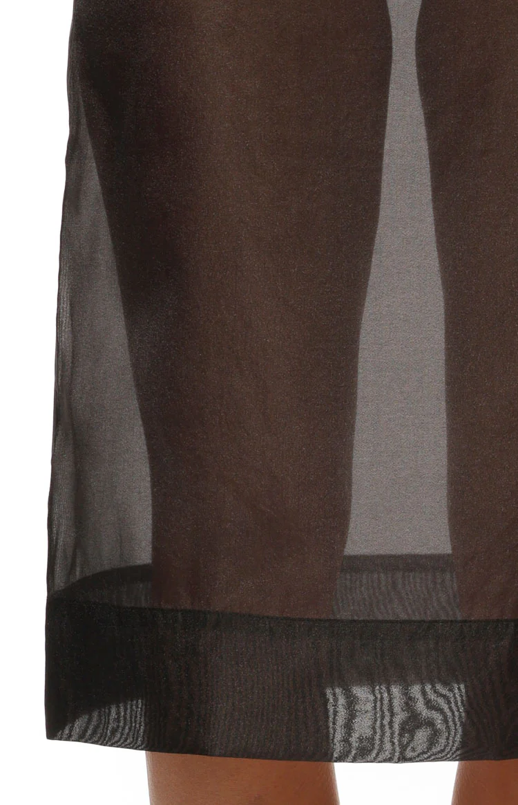 Francesca Black Organza Sheer Midi Skirt Two Piece Set - Image 9