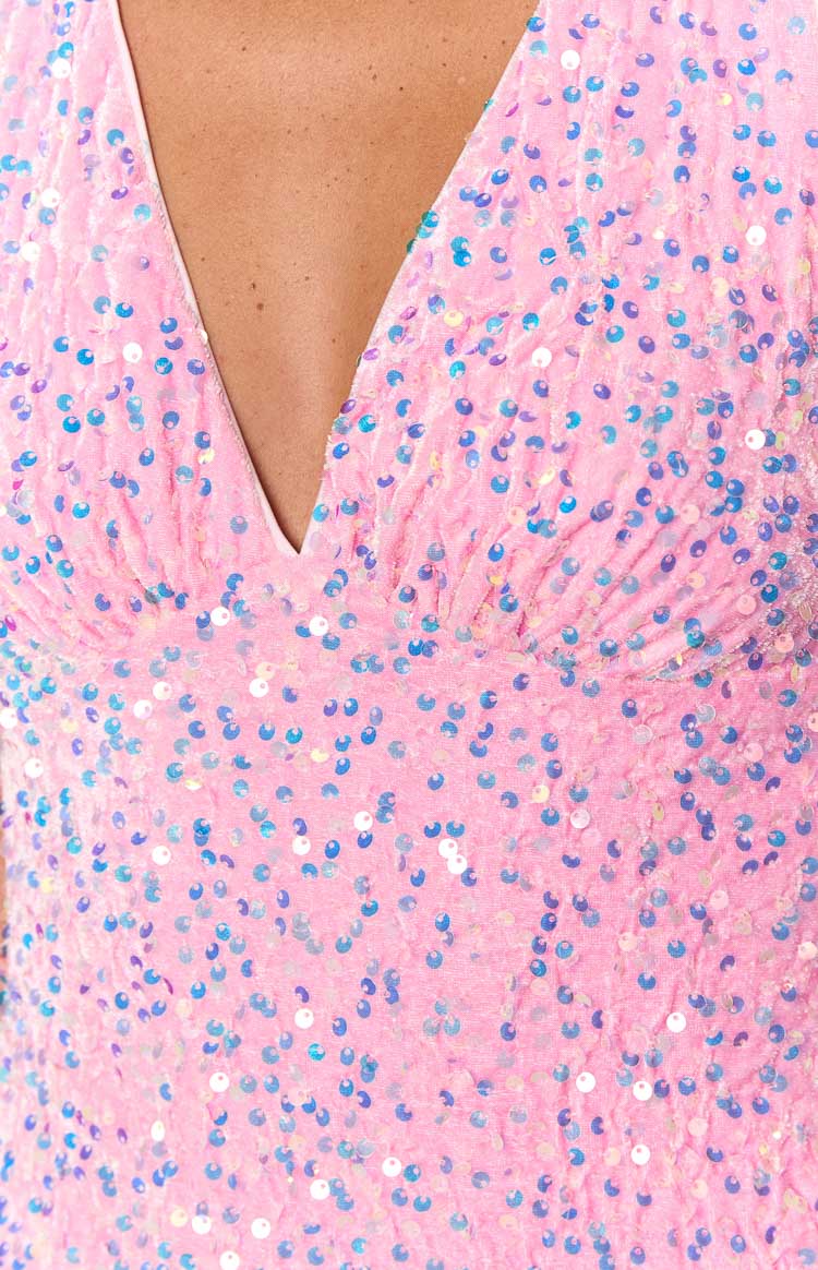 Franco Pink Sequin Mini Dress - Image 6