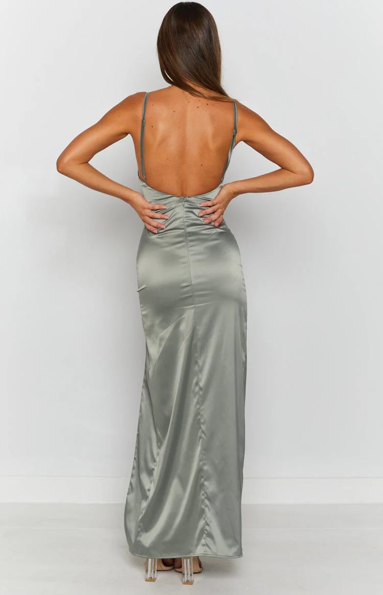 Freesia Formal Dress Khaki - Image 5
