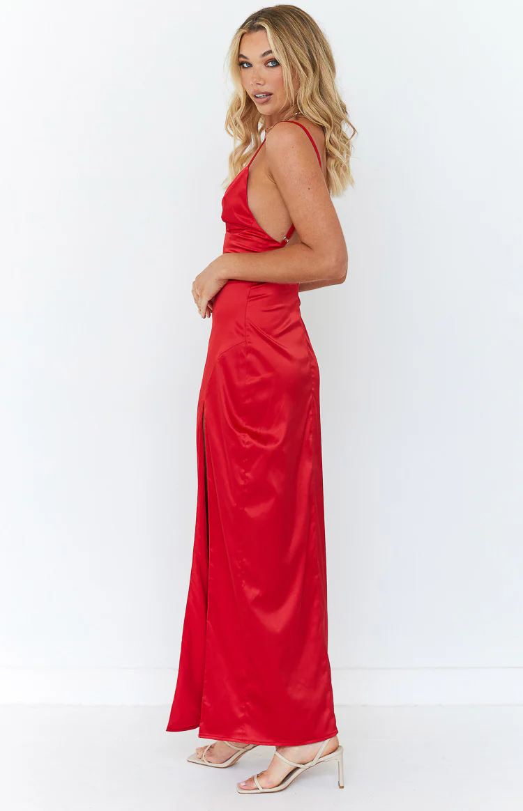 Freesia Red Formal Maxi Dress - Image 4
