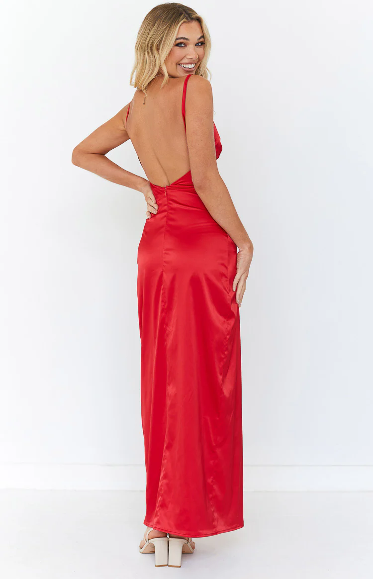 Freesia Red Formal Maxi Dress - Image 5
