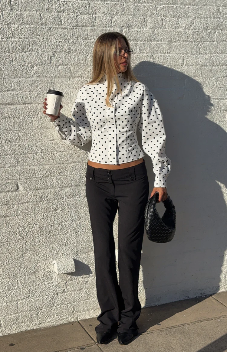 Front Page White Polka Dot Jacket - Image 5