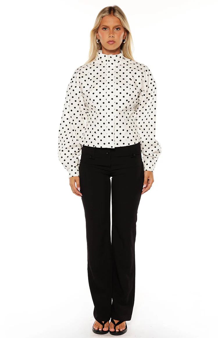 Front Page White Polka Dot Jacket - Image 6