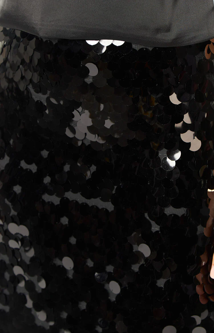 Genevieve Black Sequin Maxi Skirt - Image 8