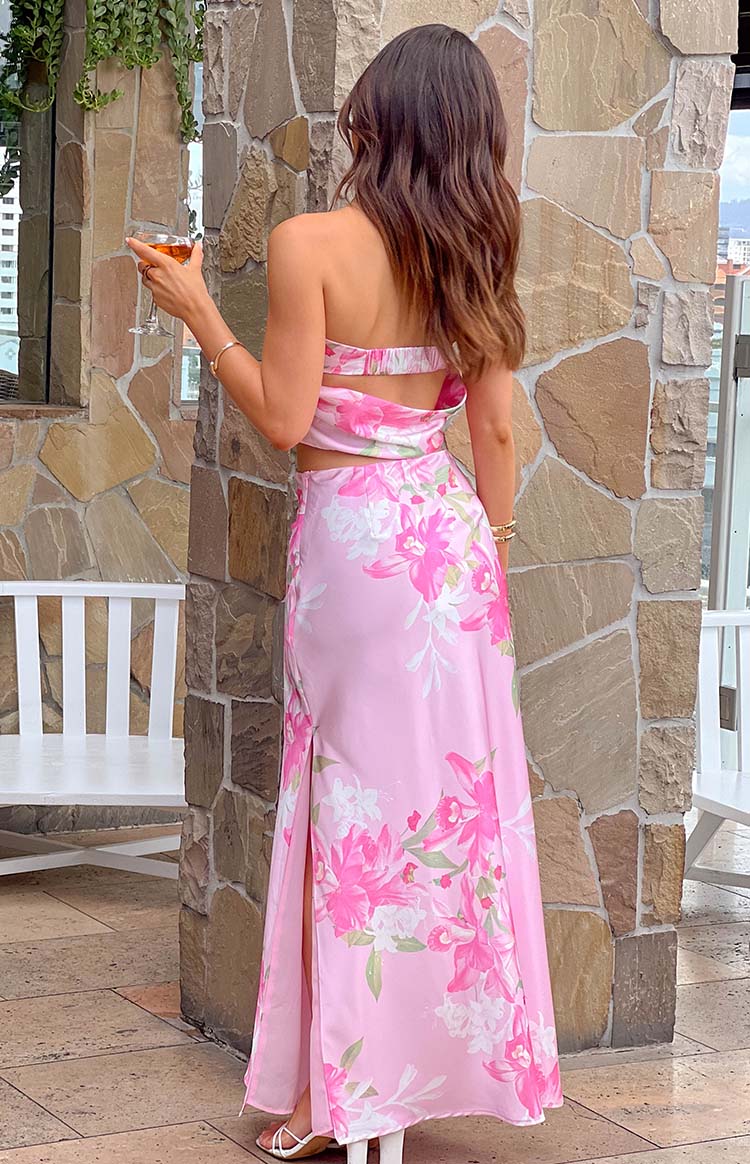 Genevieve Pink Floral Print Maxi Skirt - Image 6