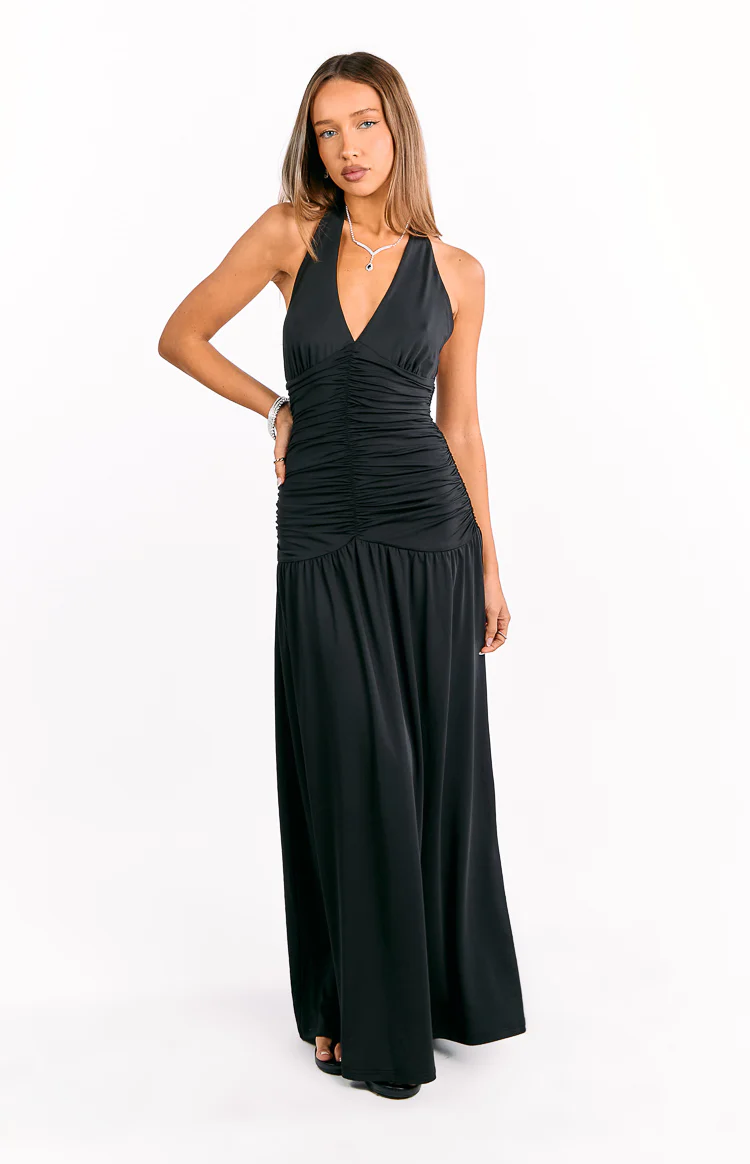 Gloria Black Maxi Dress - Image 3