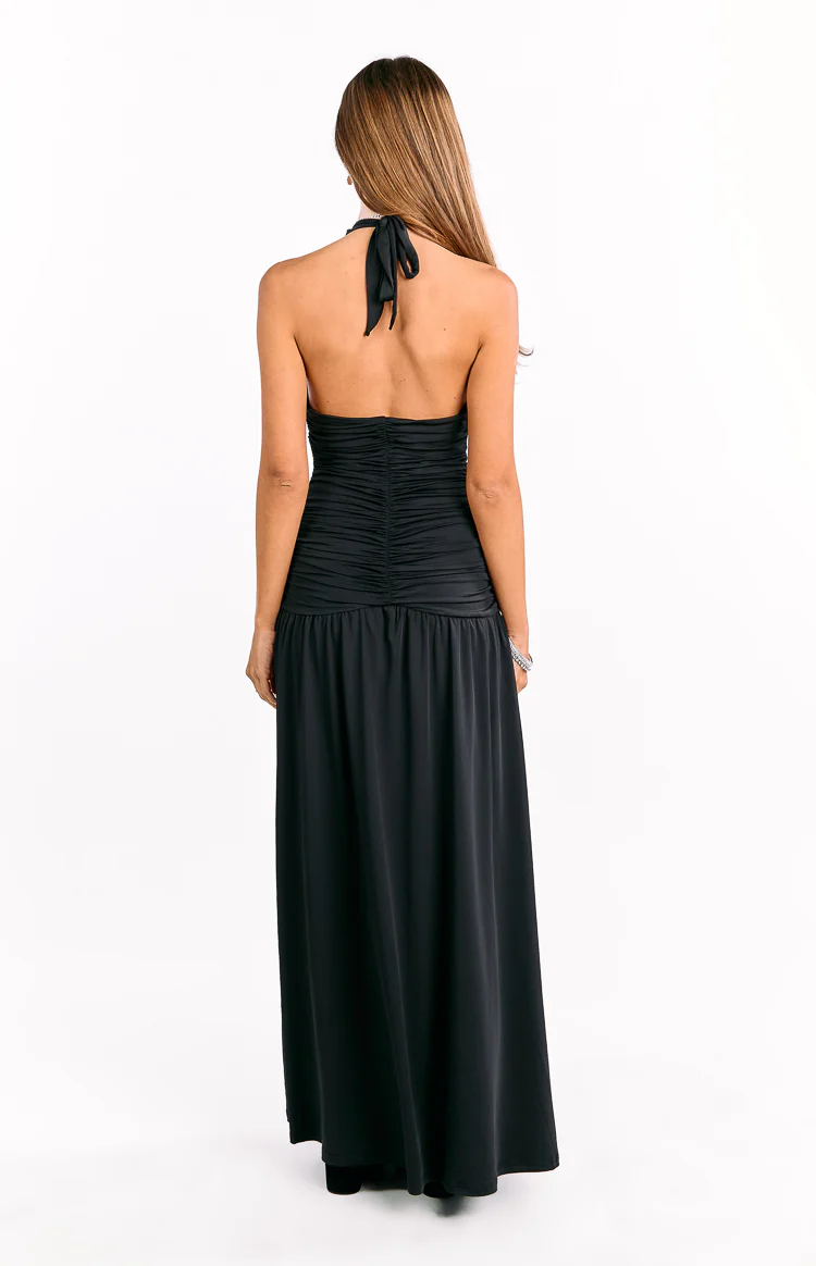Gloria Black Maxi Dress - Image 5