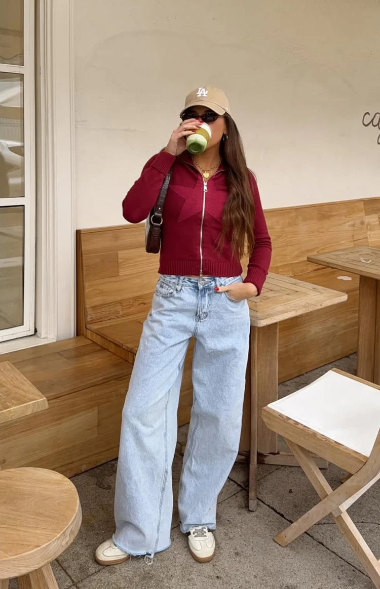 She's Yours Light Wash Denim Wide Leg Boyfriend Jeans - Image 25