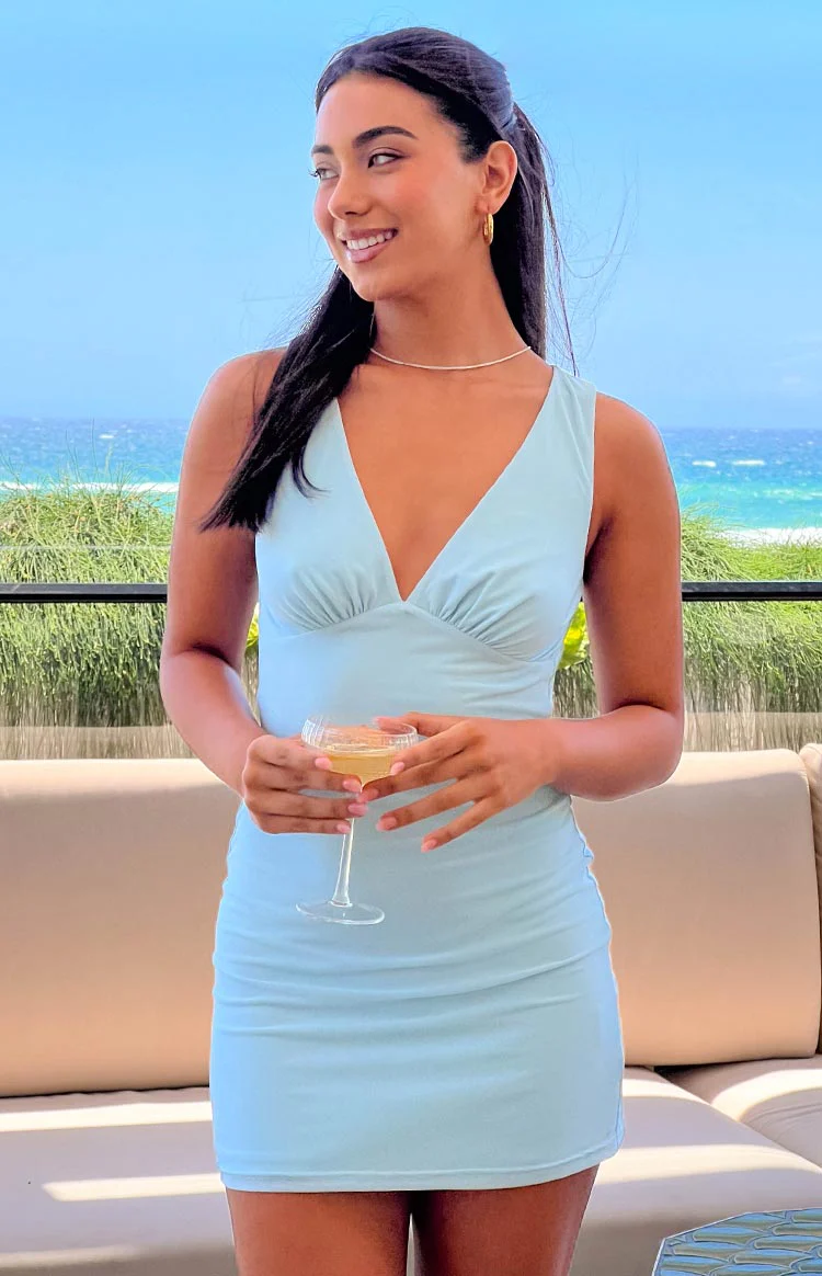 Harrie Blue Mini Dress - Image 9