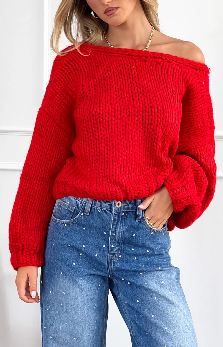 Holiday Red Tie Up Knit Cardigan - Image 14
