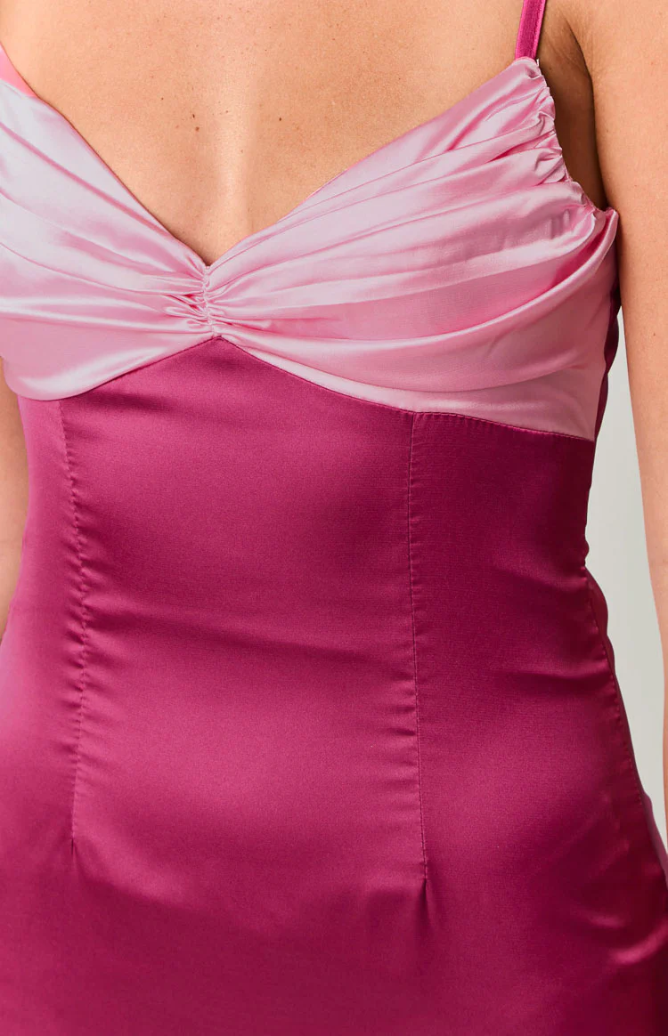 Honey Pink Contrast Mini Dress - Image 6