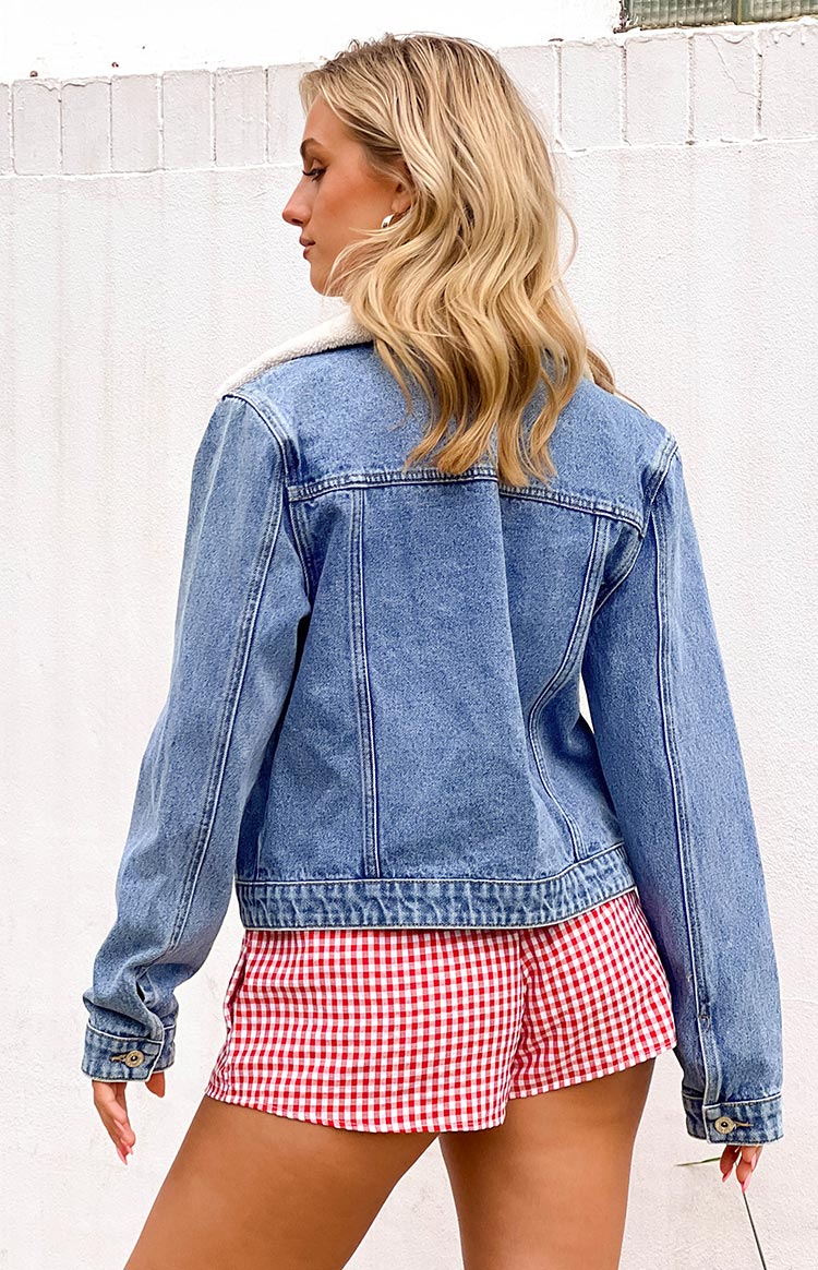 Icelyn Mid Wash Sherpa Denim Jacket - Image 9