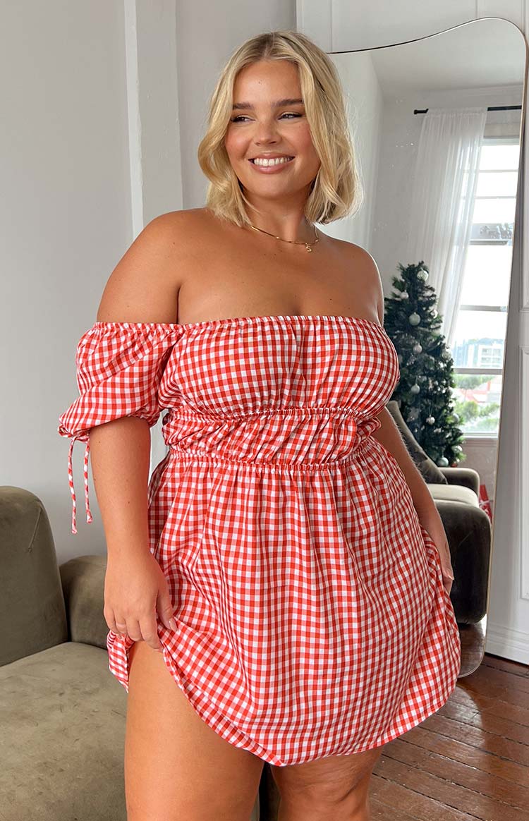 I'm Yours Red Gingham Mini Dress - Image 8