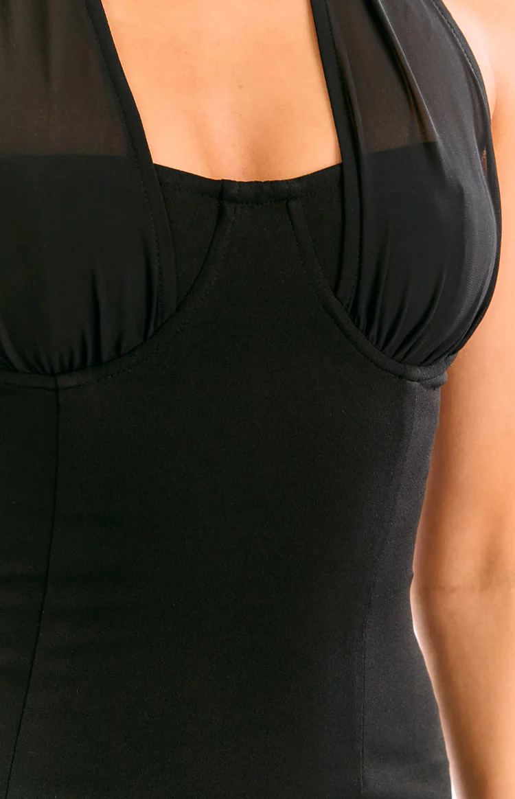 Impala Black Halter Mini Dress - Image 6