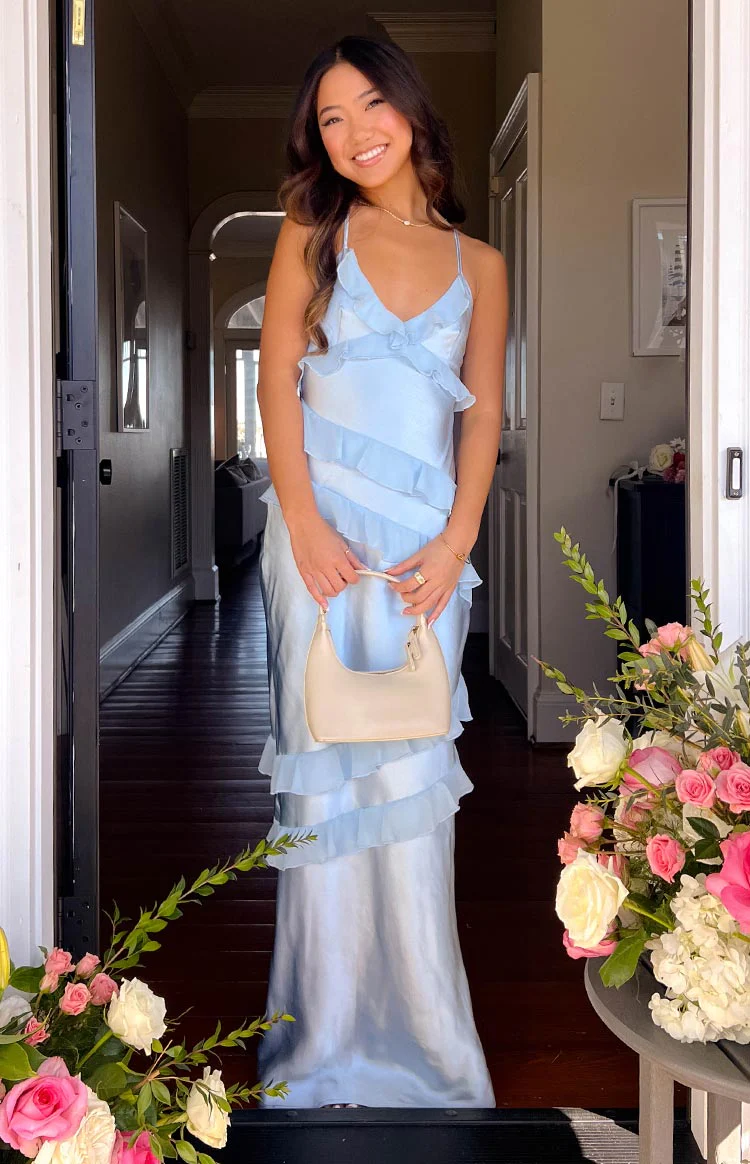 Inara Blue Ruffle Maxi Dress - Image 7