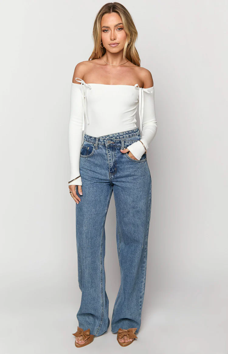 Intan White Off the Shoulder Bodysuit - Image 5