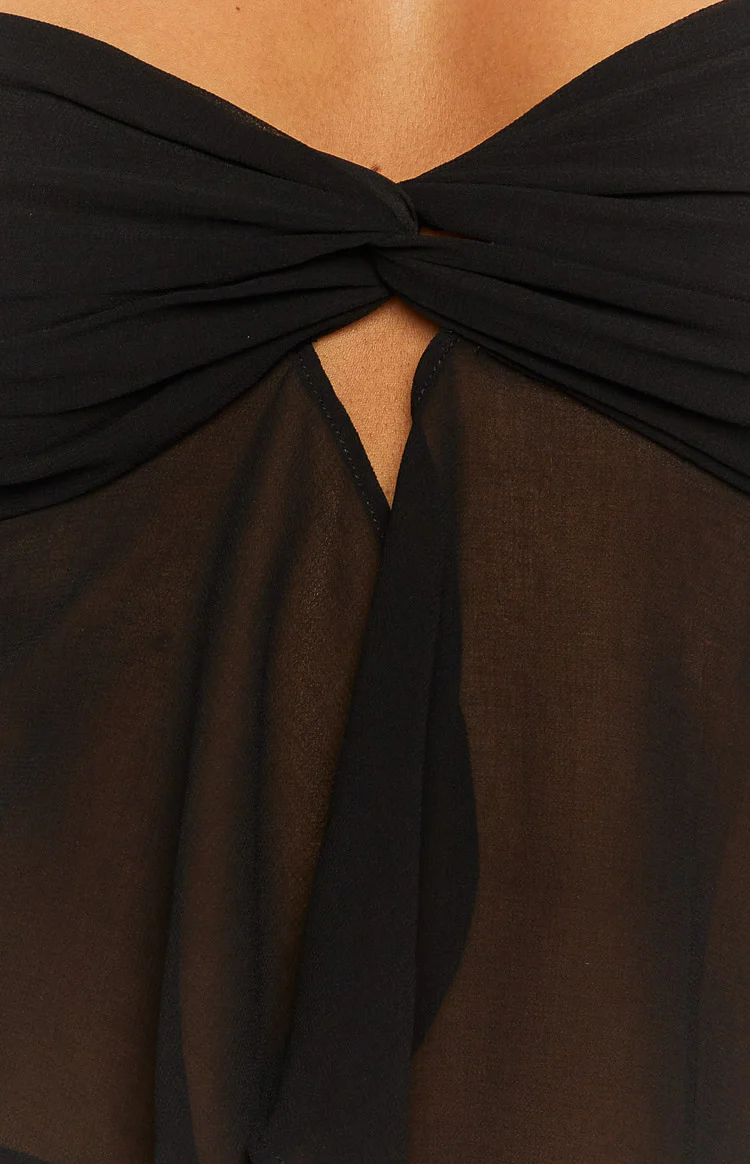 Jacqulin Black Strapless Top - Image 7