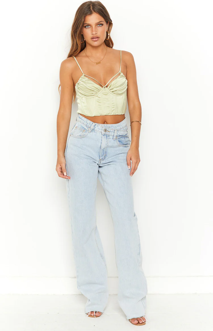 Jaid Green Corset Crop Top - Image 4