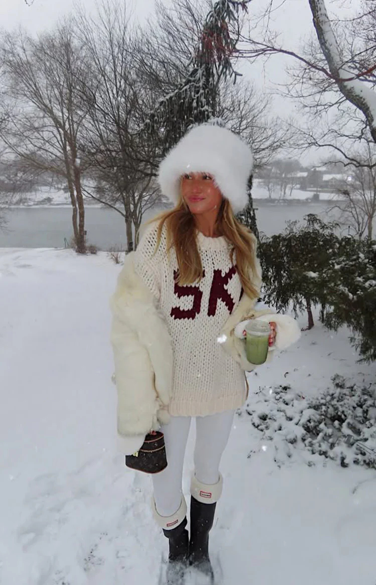 Jasmine Ski Cream Jacquard Chunky Knit Sweater - Image 11