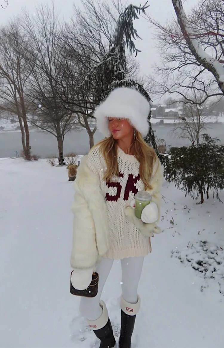 Jasmine Ski Cream Jacquard Chunky Knit Sweater - Image 12
