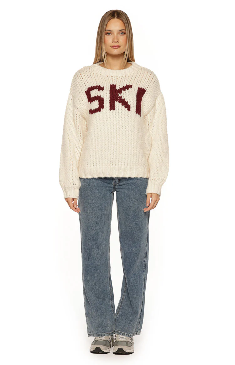 Jasmine Ski Cream Jacquard Chunky Knit Sweater - Image 6