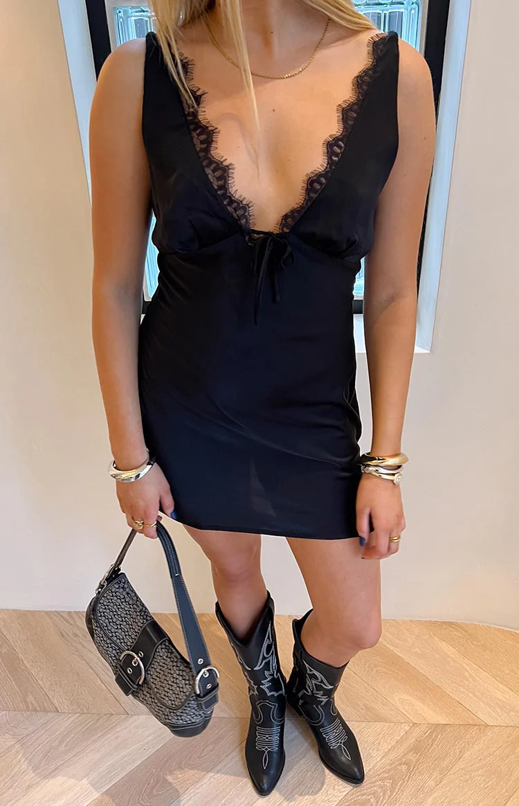 Jennifer Black Mini Party Dress - Image 10