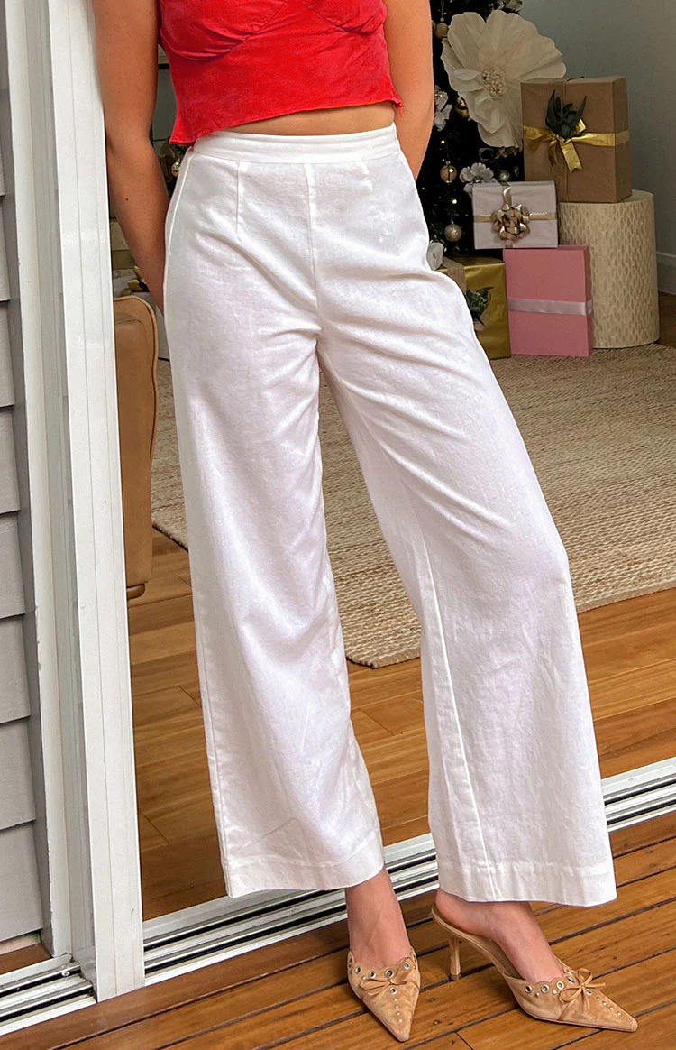Julian Linen Pants White - Image 10