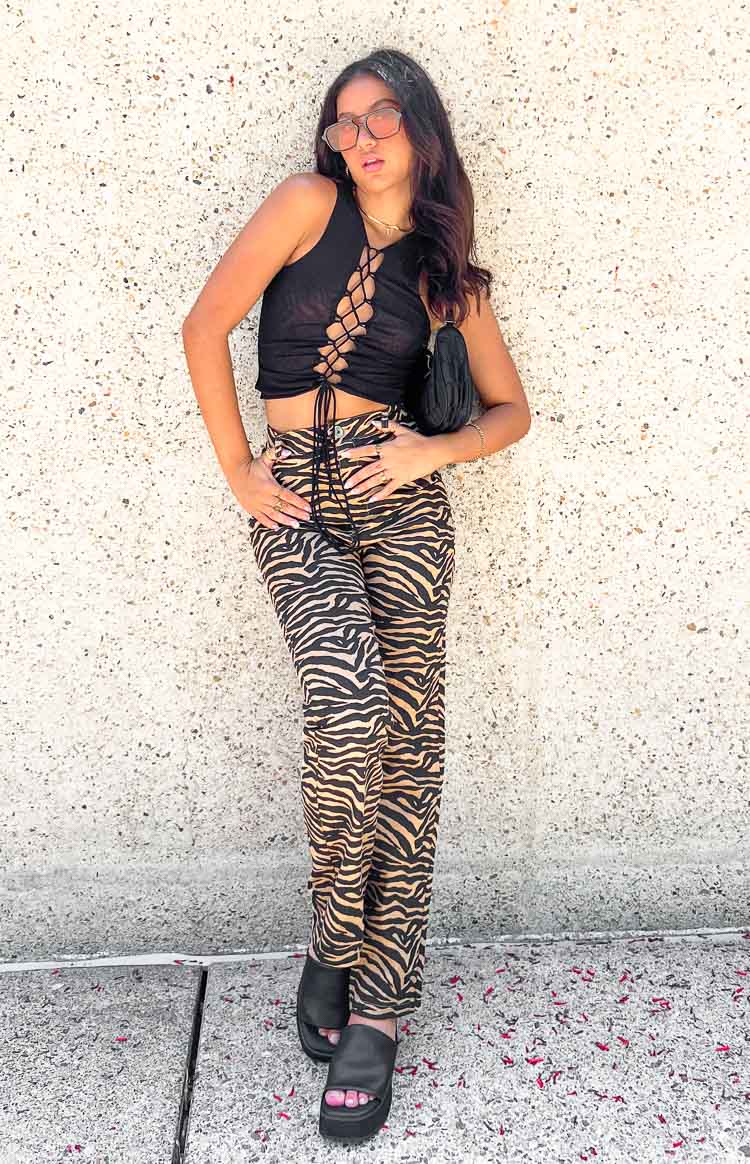 Kennedi Brown Print Pants - Image 3