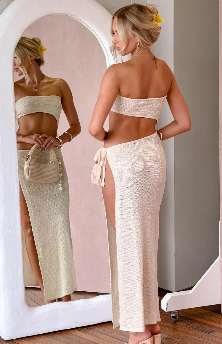 Kenza Beige Maxi Dress - Image 12