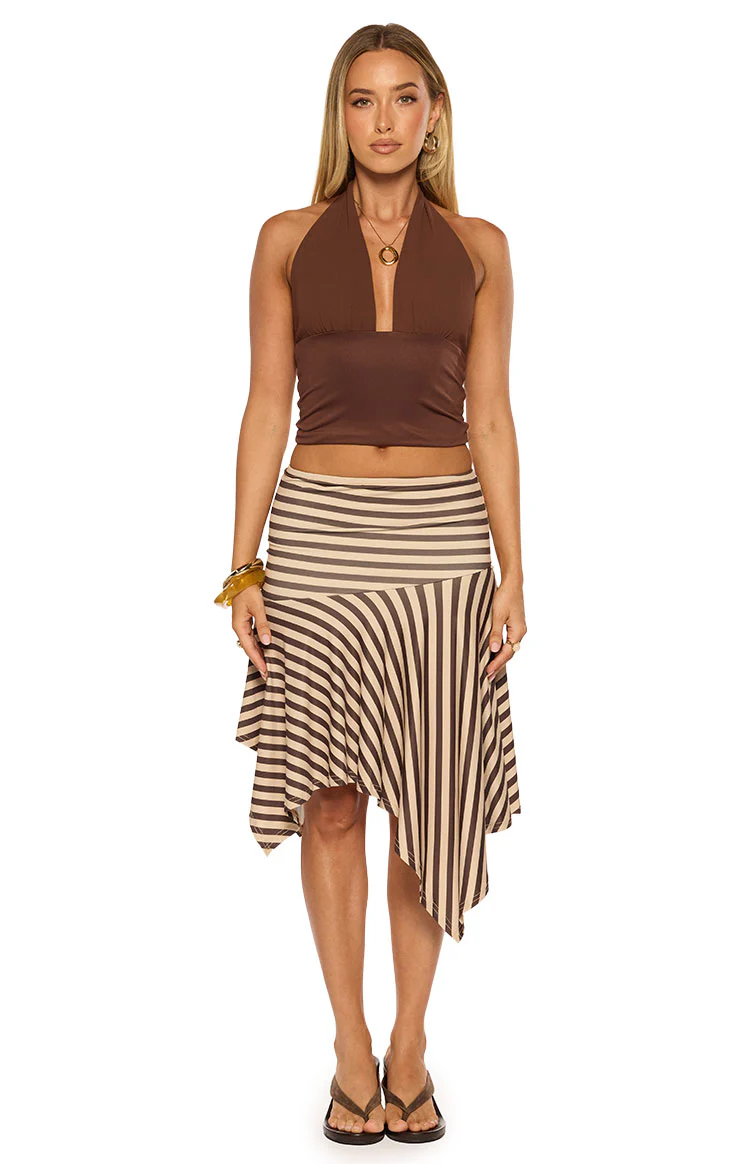 Kerlina Brown Halter Neck Top - Image 5