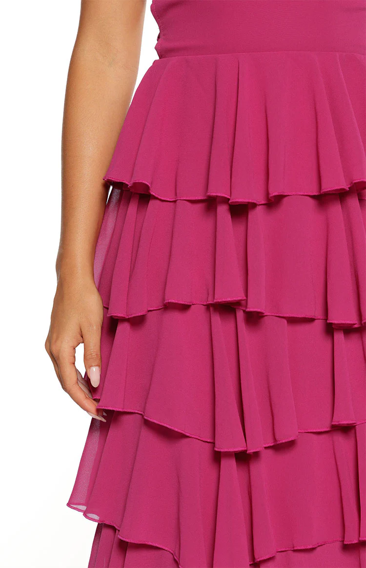 Kim Fuchsia Strapless Ruffle Maxi Dress - Image 8