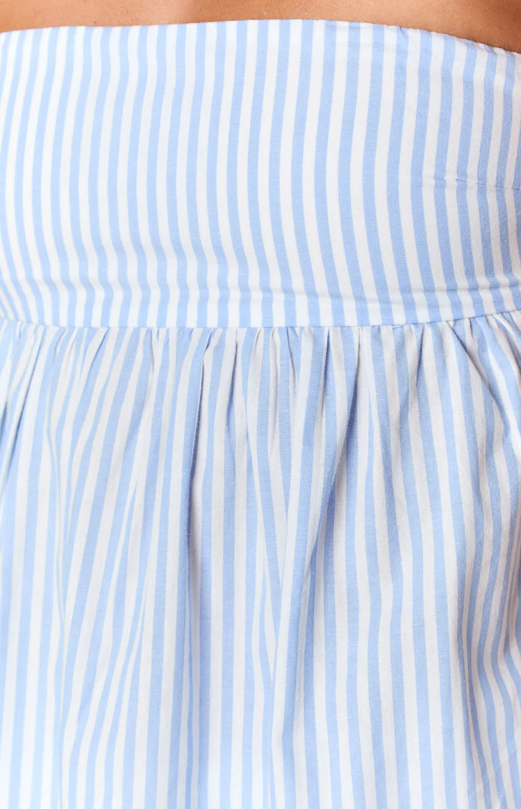 Klee Light Blue Strapless Tie Back Top - Image 6
