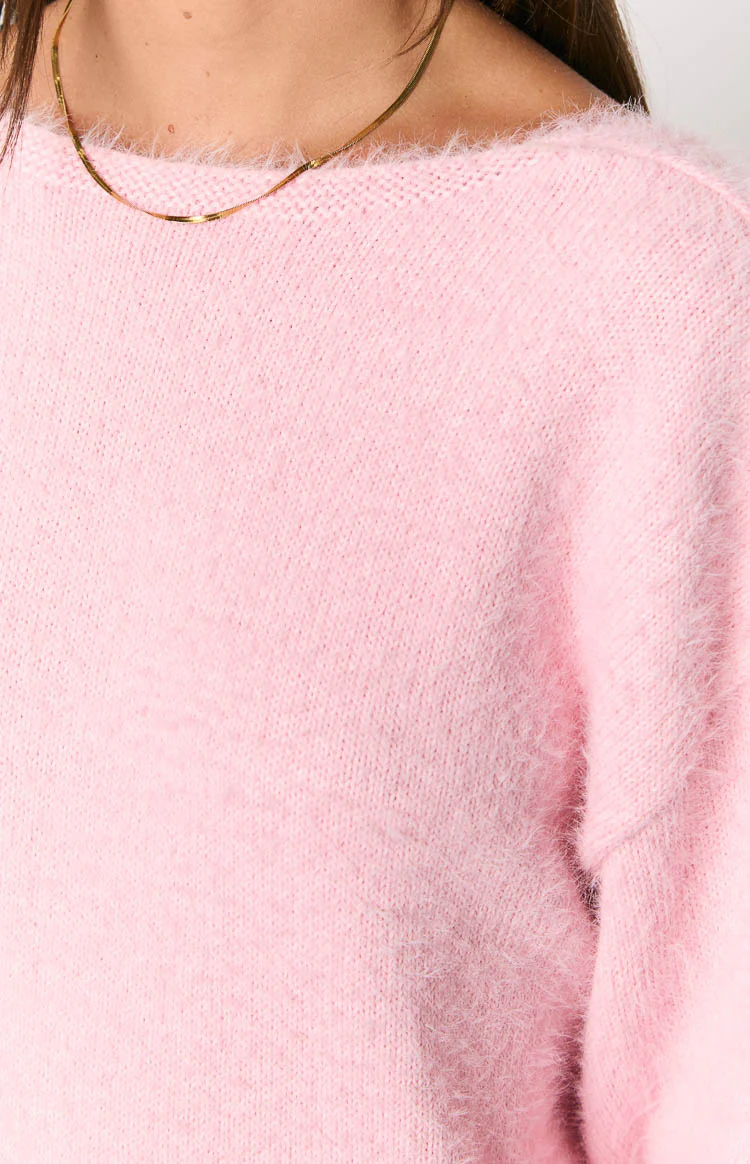 Kleine Pink Long Sleeve Knit Mini Dress - Image 7