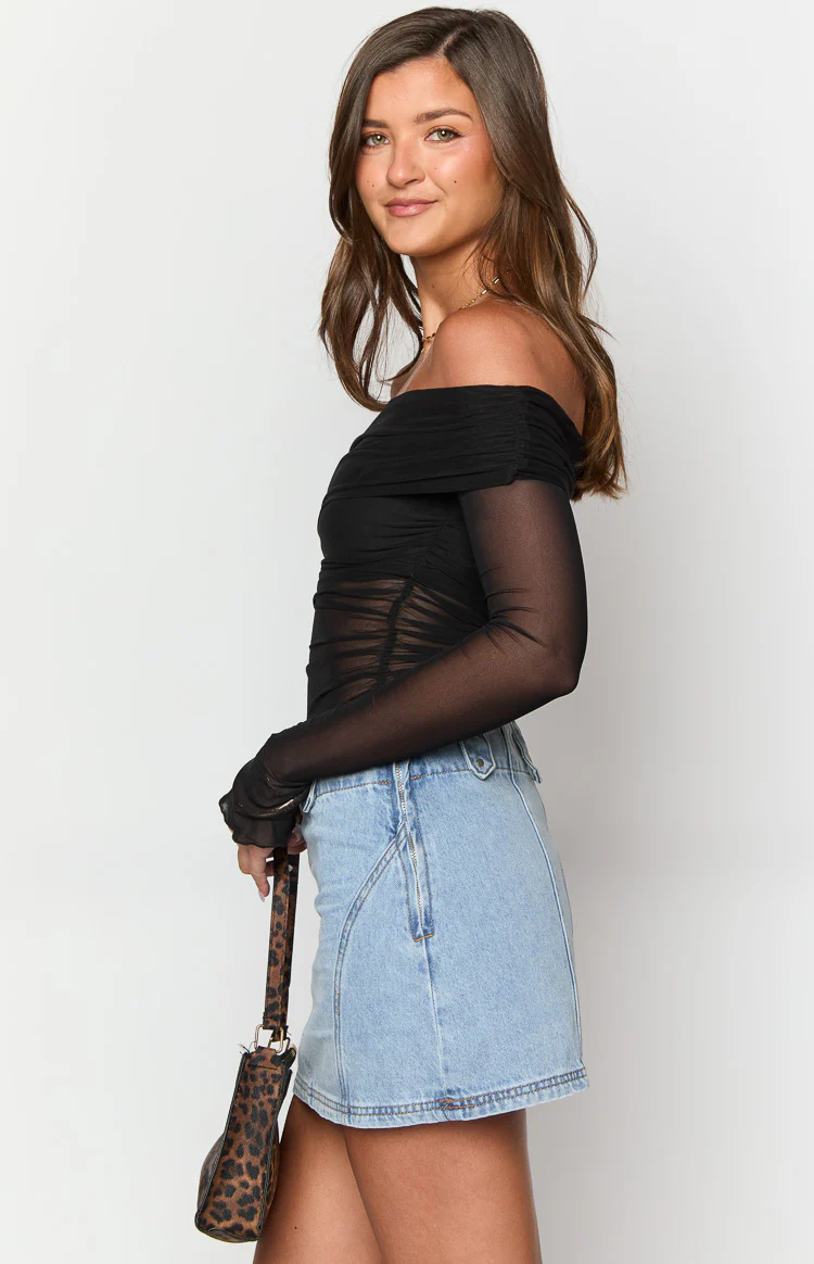 Kole Light Wash Denim Mini Skirt - Image 5
