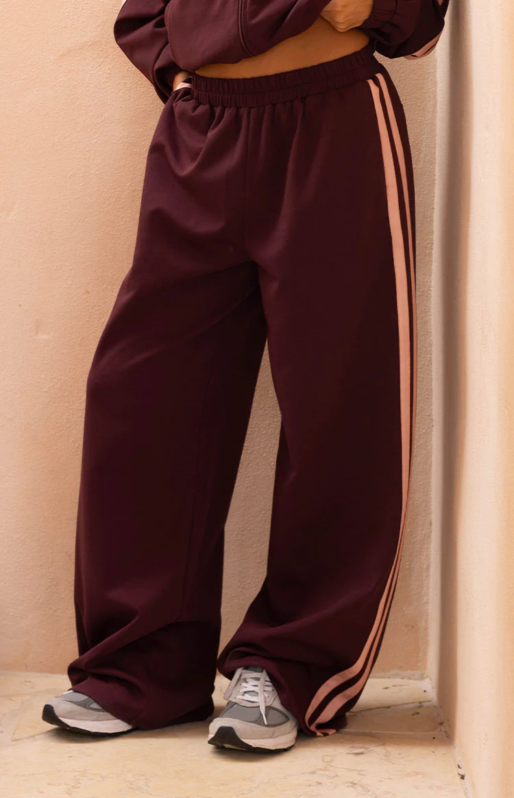 Kosie Burgundy and Pink Stripe Track Pants - Image 3
