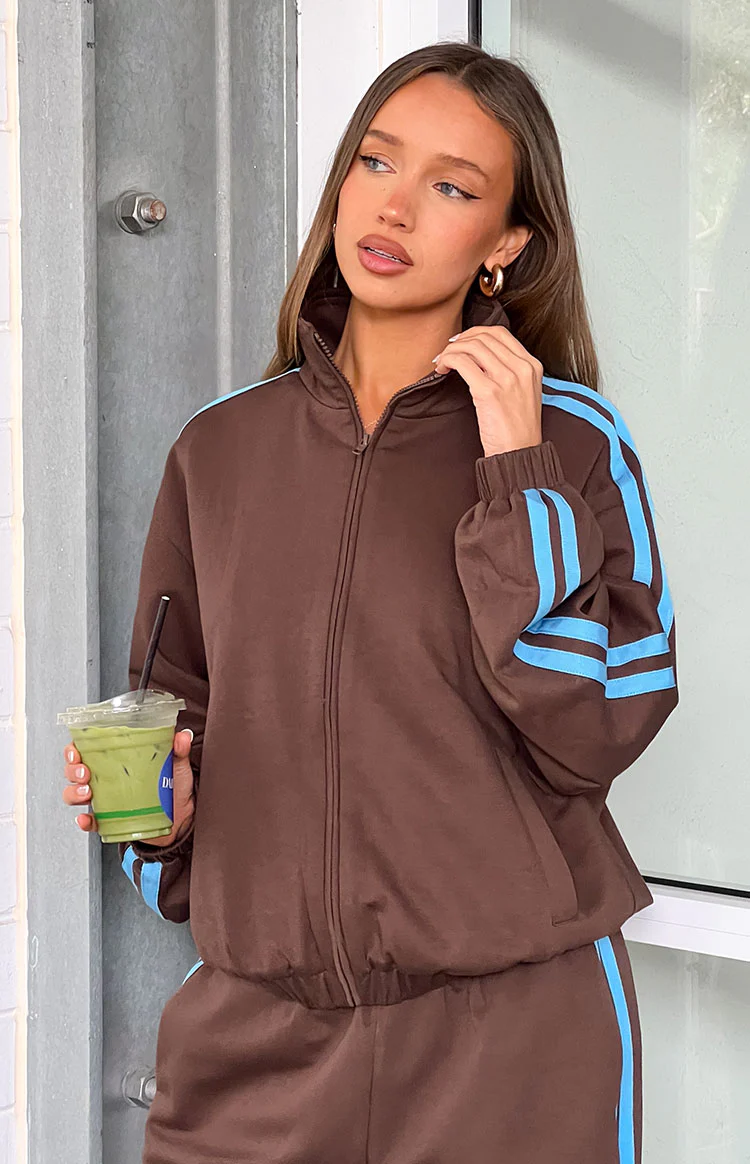 Kosie Chocolate And Blue Stripe Jacket - Image 11